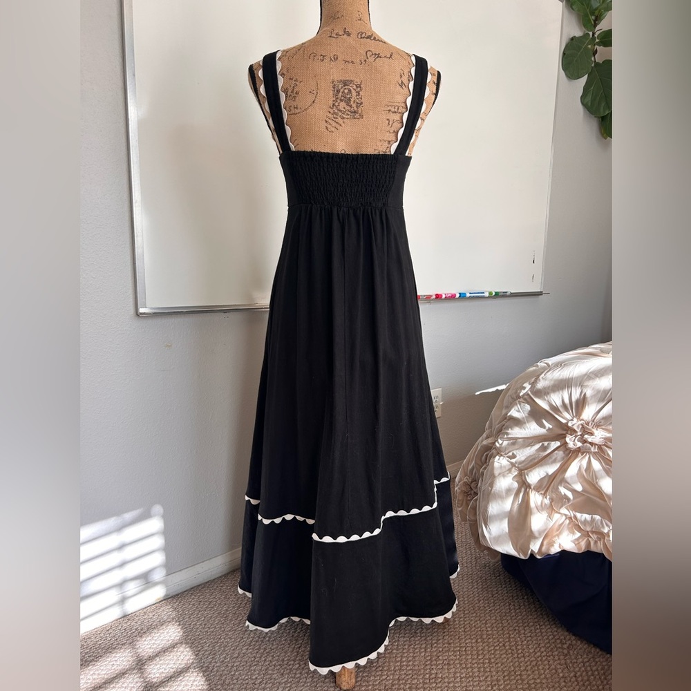 Cynthia Rowley Black Maxi Dress with White Accents - Picture 2 of 5